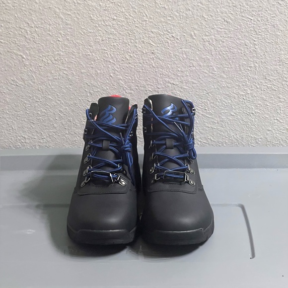 Black Hiking Boots with Blue Accents